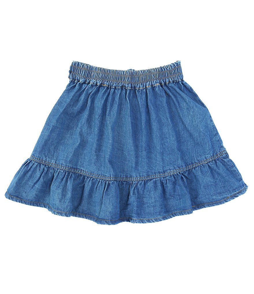 I.N. Girl Big Girls 7-16 Button-Front Denim A-Line Skirt