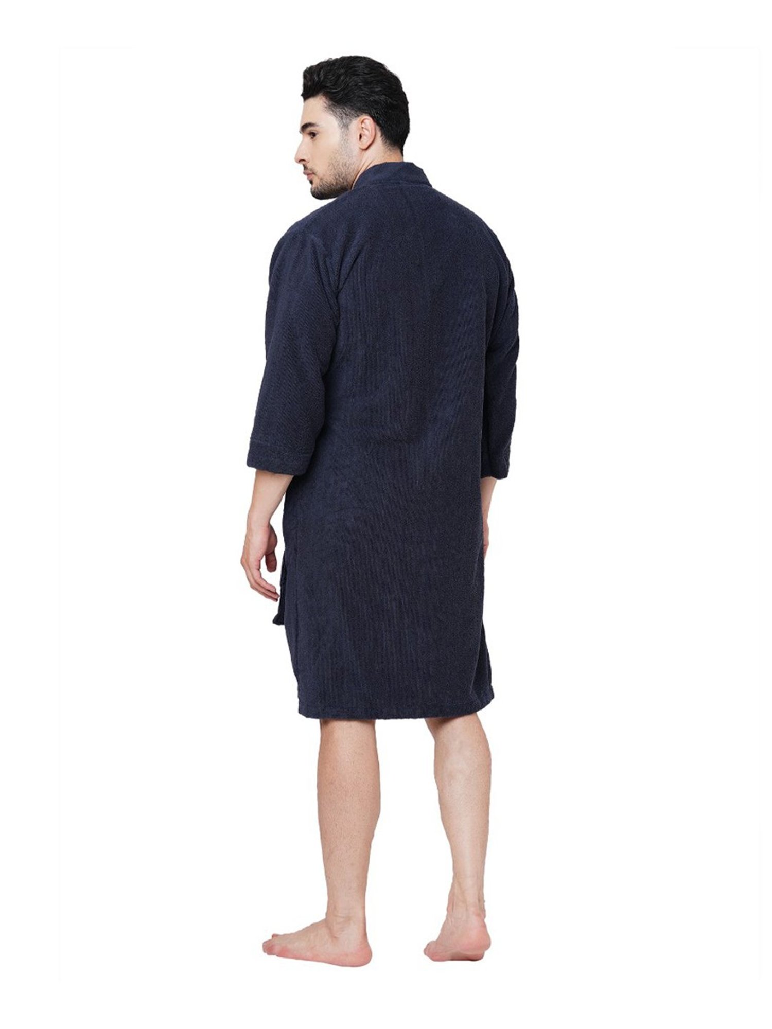 Welspun Dew Grey 325 GSM Cotton Bath Robe (M)