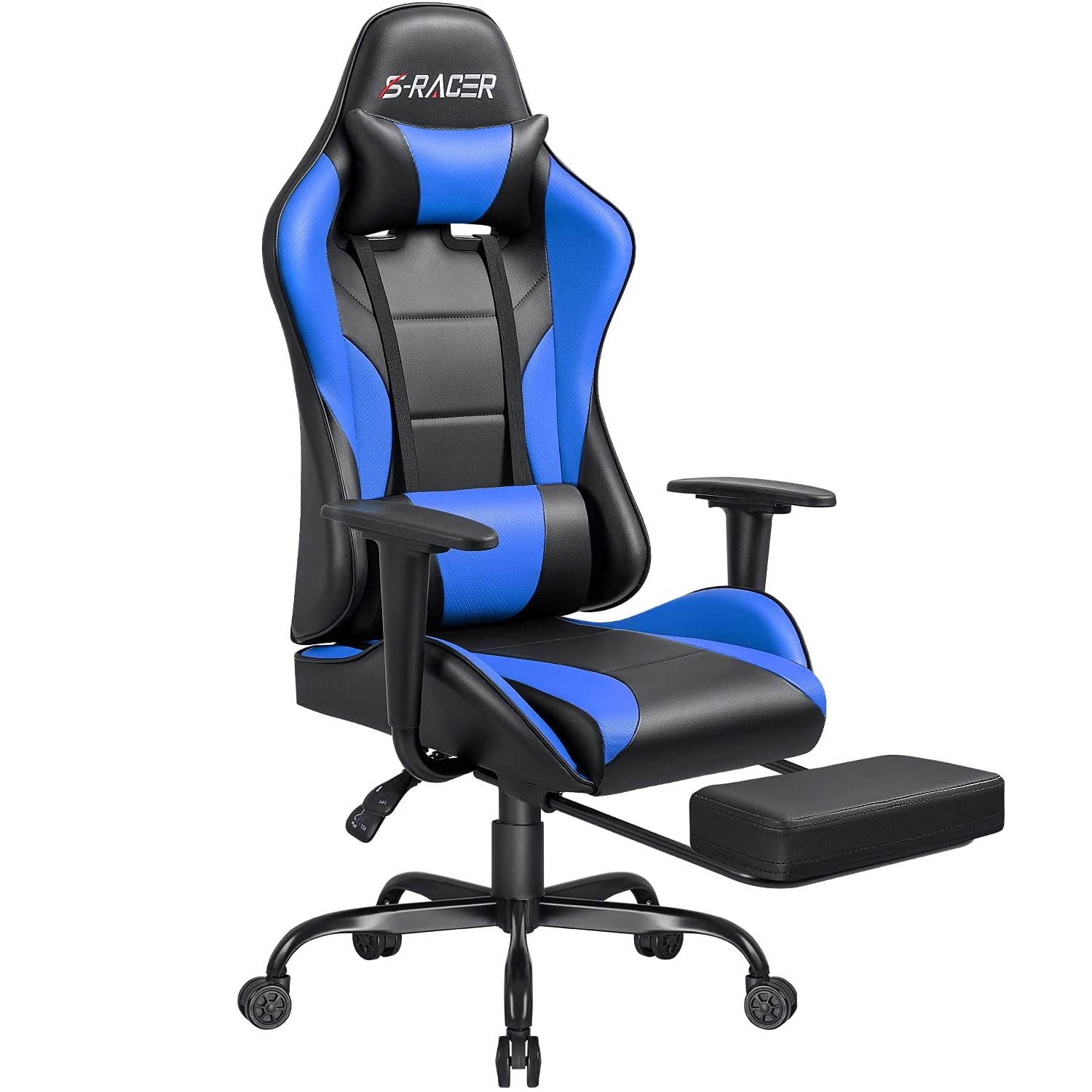 Homall Gaming Chair Computer Office Chair Ergonomic Desk Chair with Footrest Racing Executive Swivel Chair Adjustable Rolling Task Chair (Green)