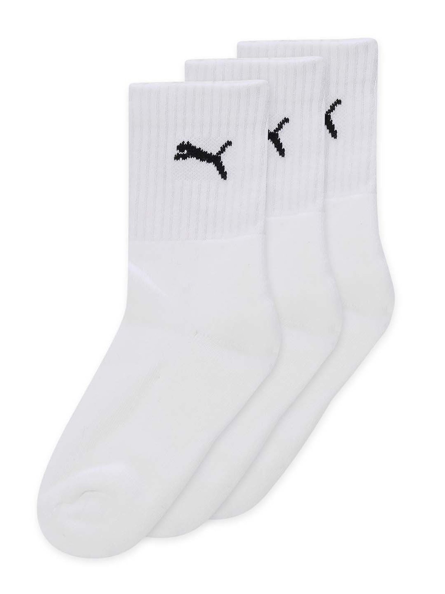 Puma White Cotton Logo Socks - Set of 3