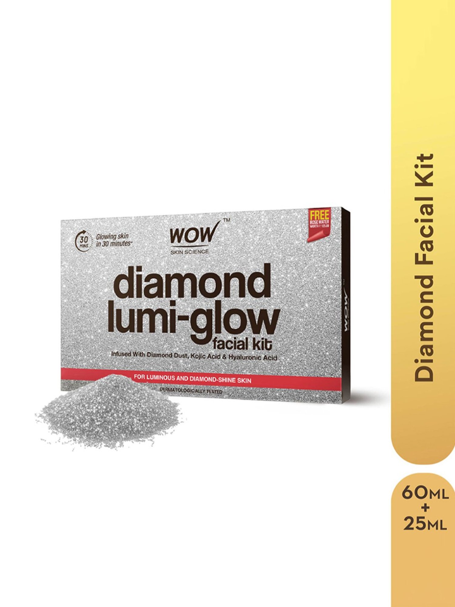 Wow Skin Science Diamond Lumi-glow Facial Kit with Rose Water