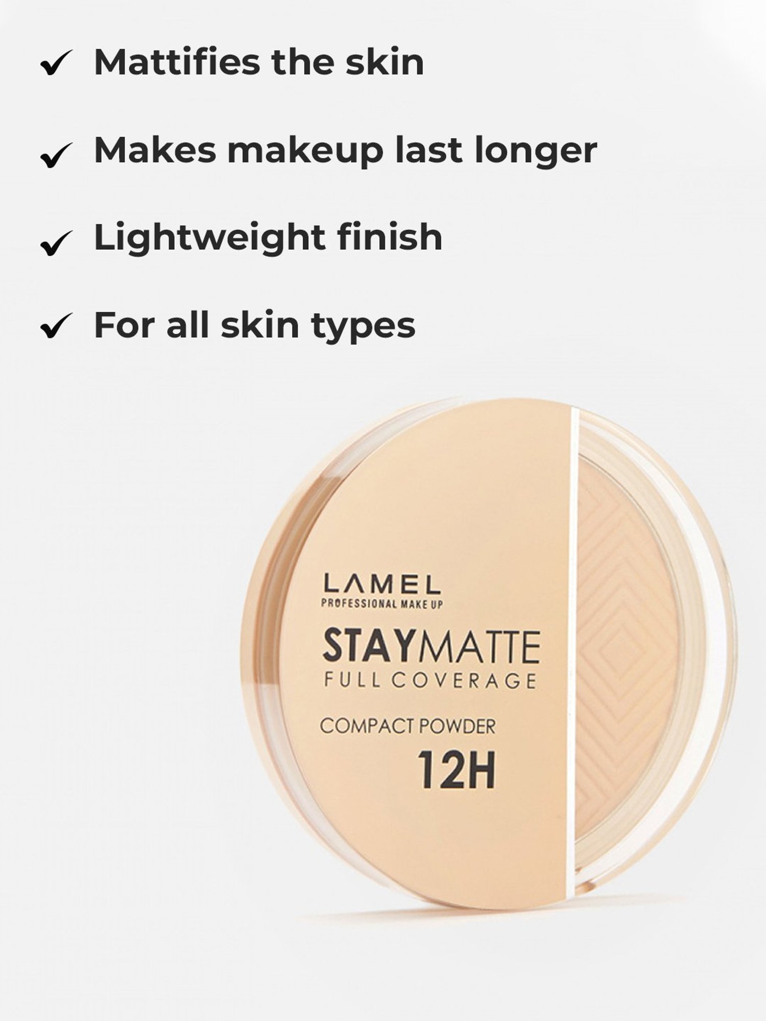 Lamel Stay Matte Compact Powder 402 Cold Ivory - 12 gm