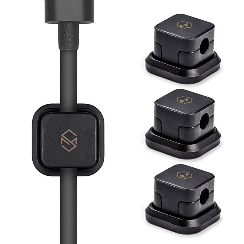 Magnetic Cable Clips Multipurpose Cable Management for Car and Office Supplies Self Adhesive Cable Organizer Clip Magnetic Cable Holder Black 3 Pack
