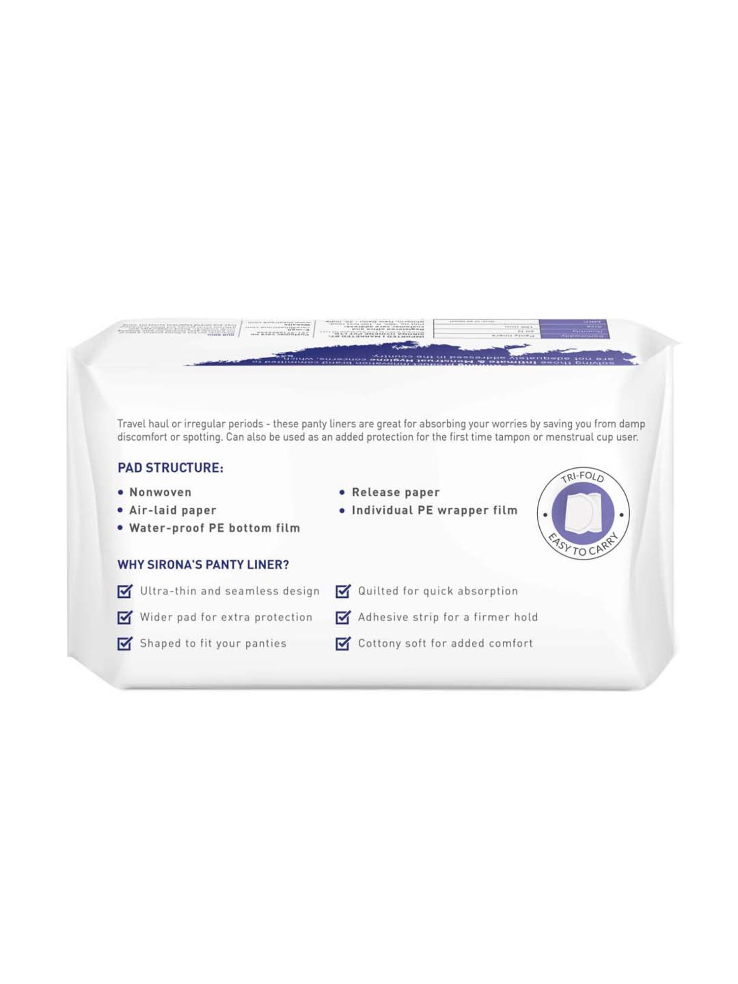 Sirona Dry Comfort Panty Liners Small - 120 Counts