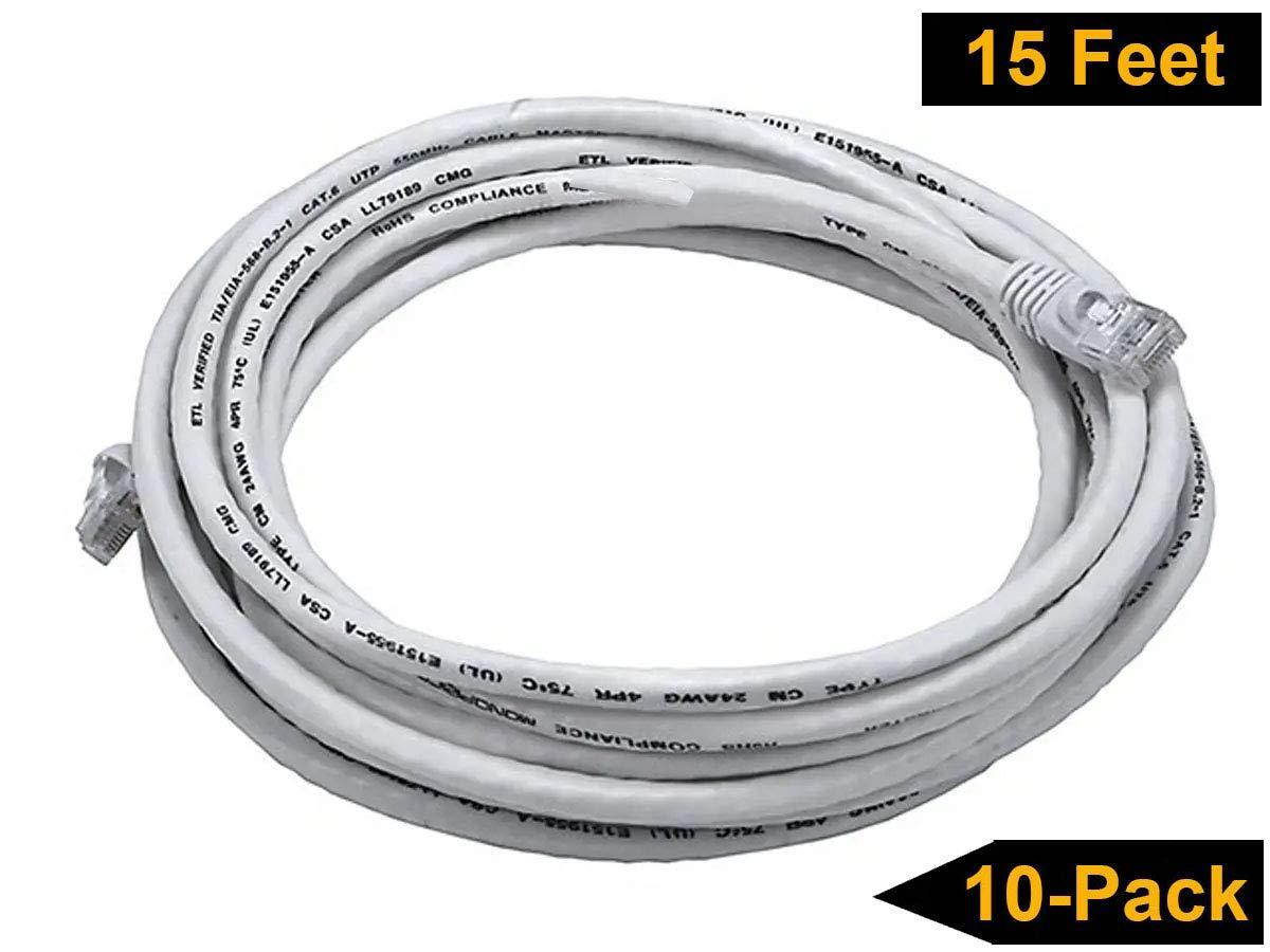 iMBAPrice 7 ' Cat5e Network Ethernet Patch Cable, 10 Pack, White (IMBA-CAT5-07WT-10PK)