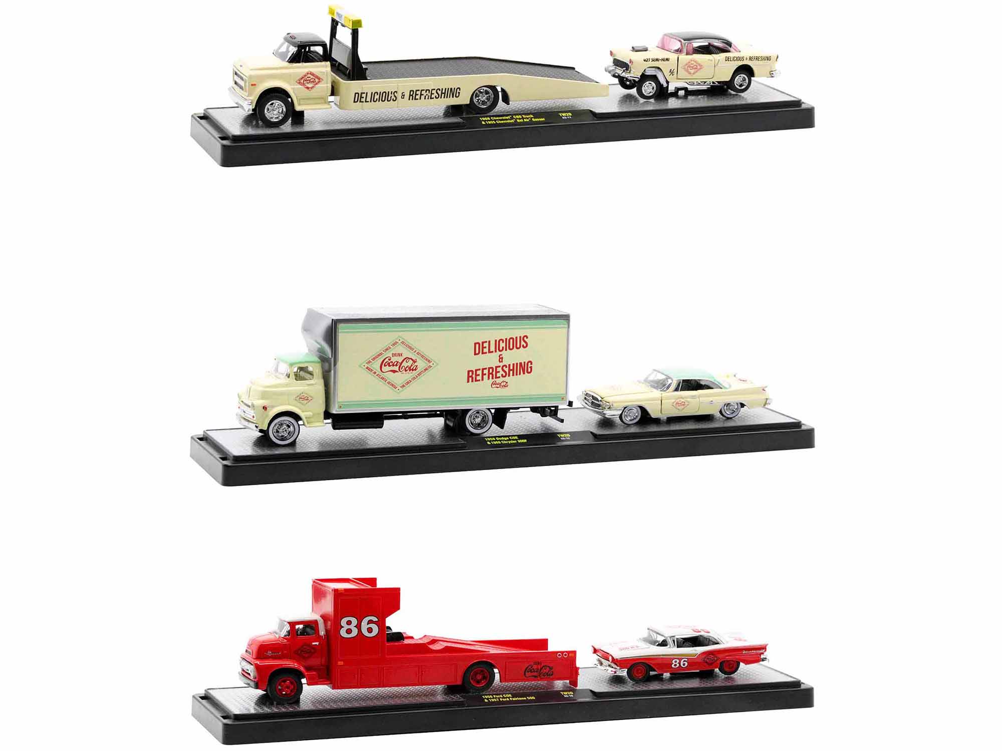 Auto Haulers "Coca-Cola" Set of 3 pieces Release 20 Limited Edition to 8400 pieces Worldwide 1/64 Diecast Models by M2 Machines