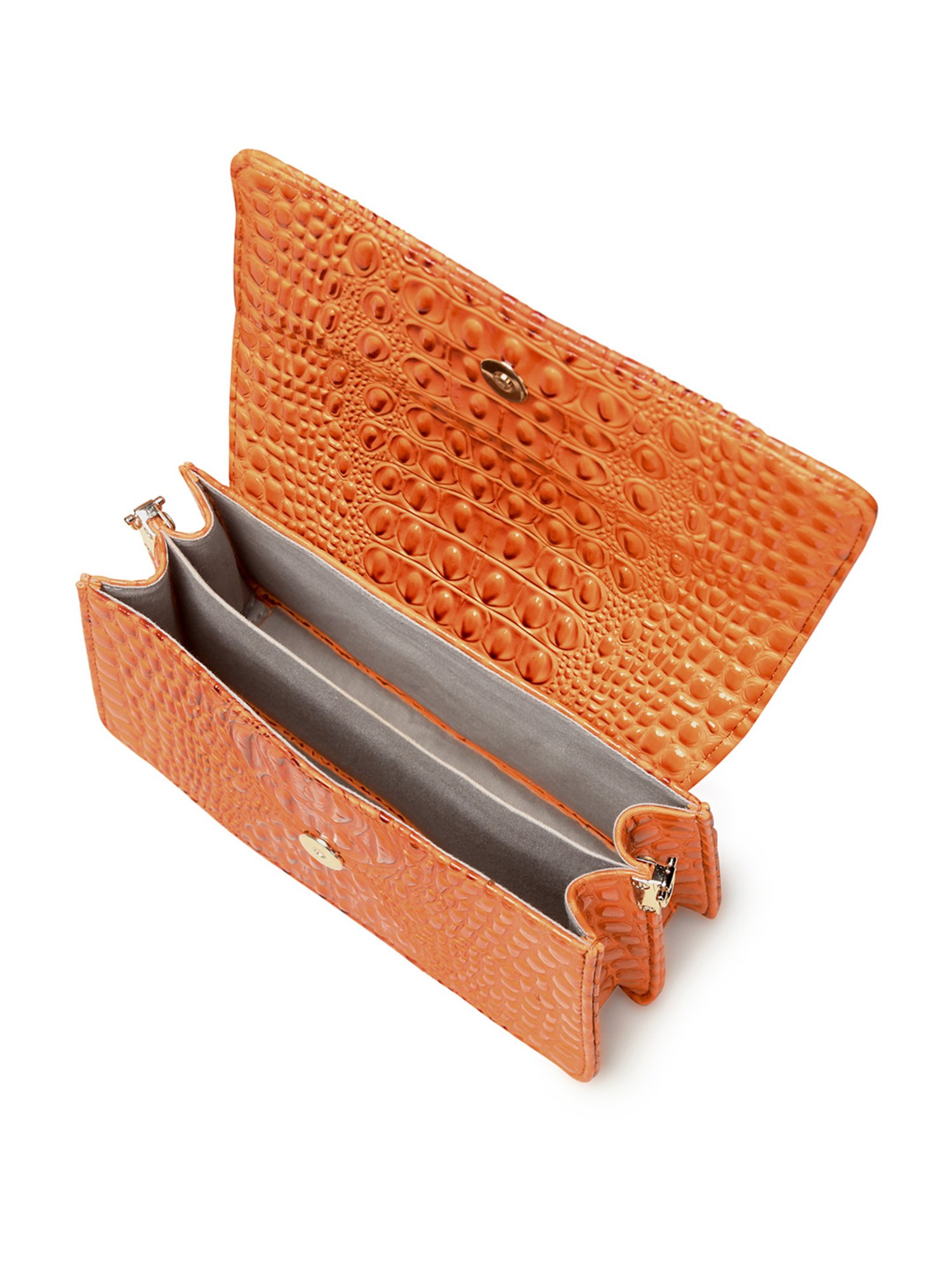 PELLE LUXUR Orange Animal Effect Small Shoulder Bag