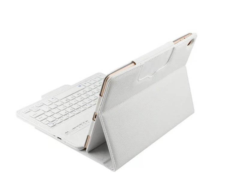 Wireless Bluetooth Keyboard +PU Leather Cover Protective Case For iPad Pro 10.5 - white