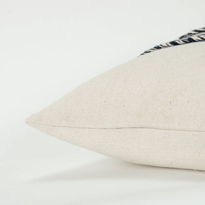 20"x20" Oversize Panel and Striped Polyester Filled Square Throw Pillow Charcoal - Donny Osmond Home