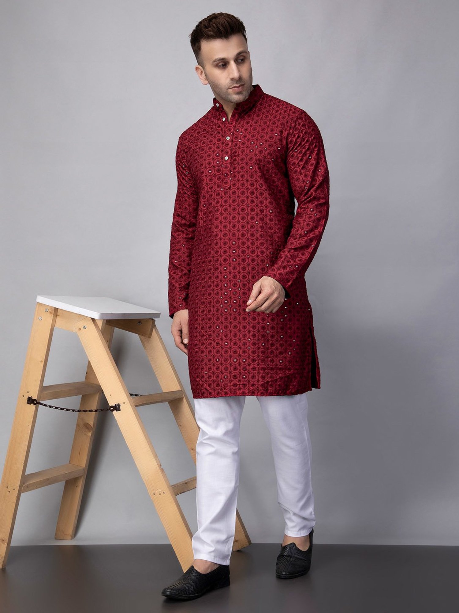 Sanwara Sea Green & White Cotton Regular Fit Chikankari Kurta Bottom Set