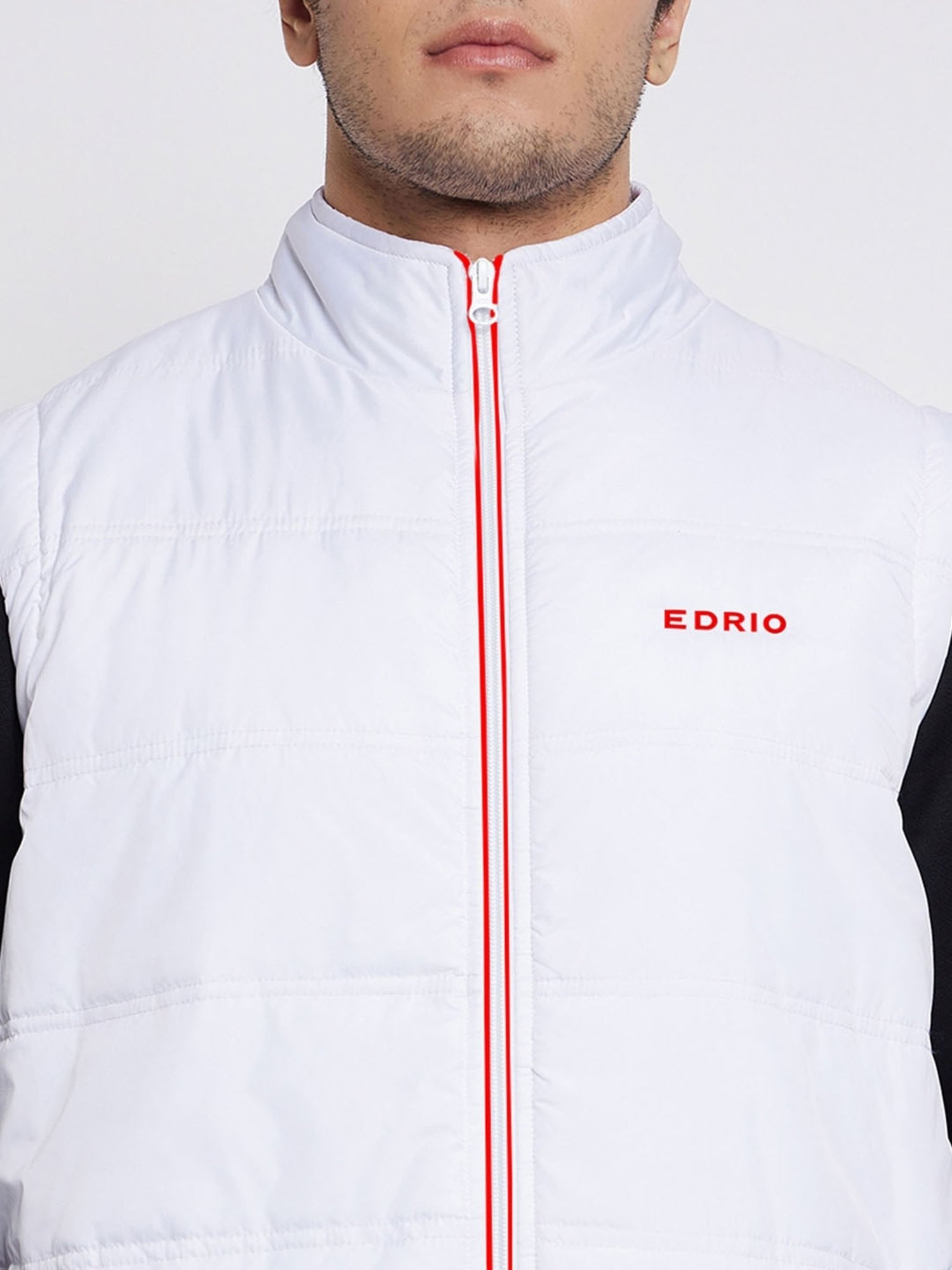 EDRIO White Relaxed Fit Quilted Jacket