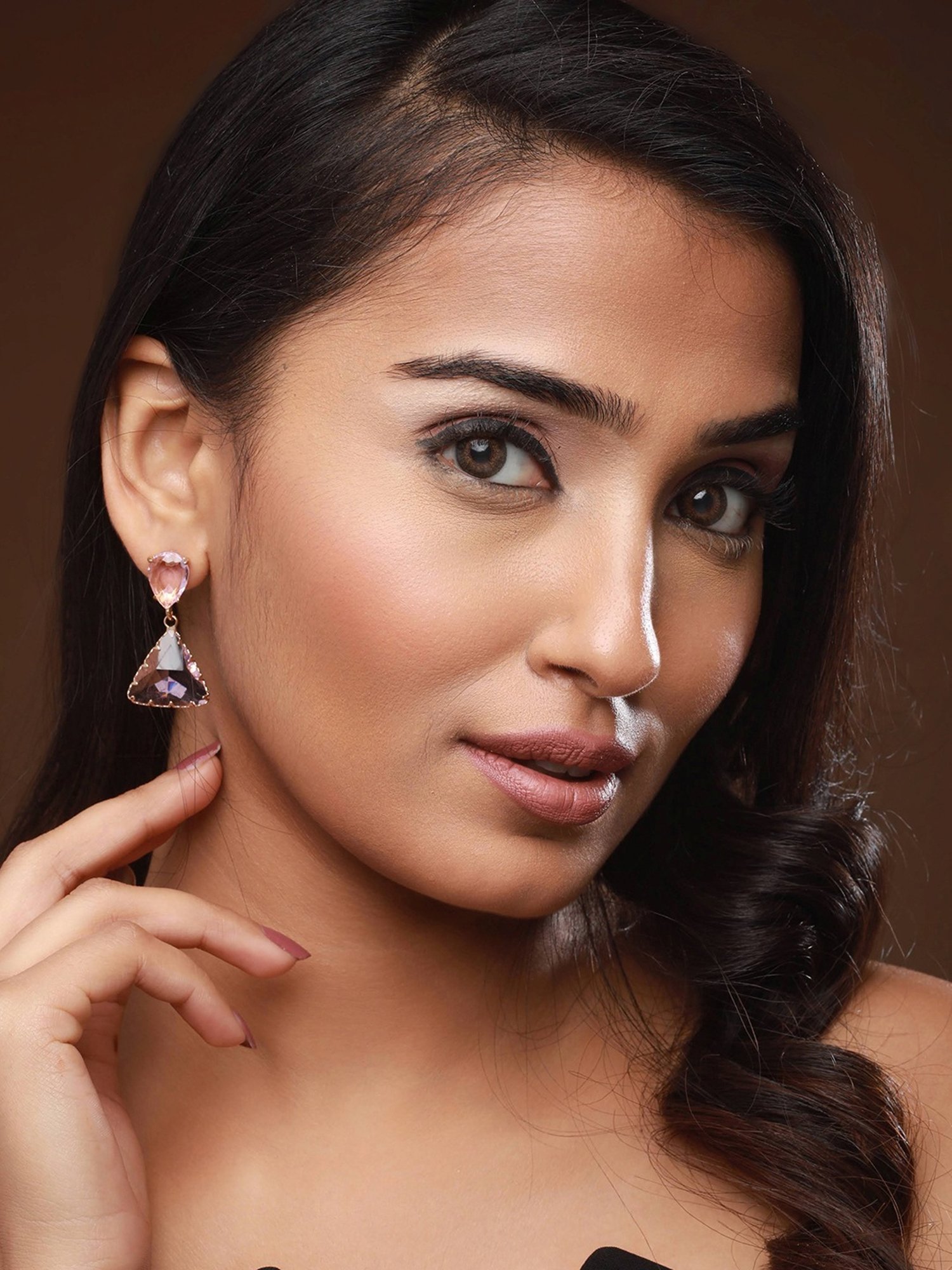 Aatmana Gold-Plated Contemporary Drop Earrings