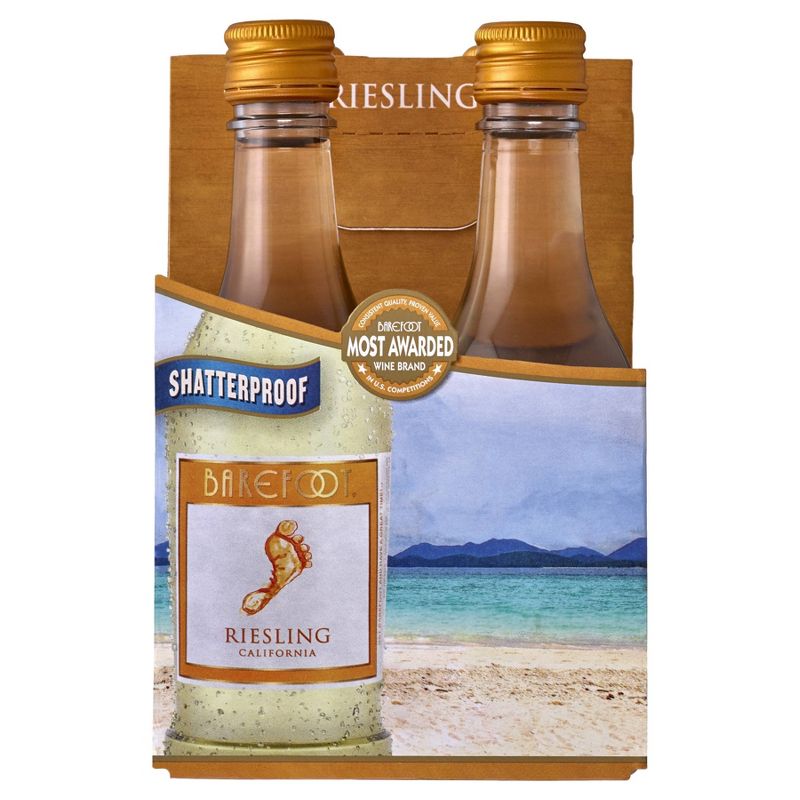 Barefoot Riesling White Wine - 4pk/187ml Bottles