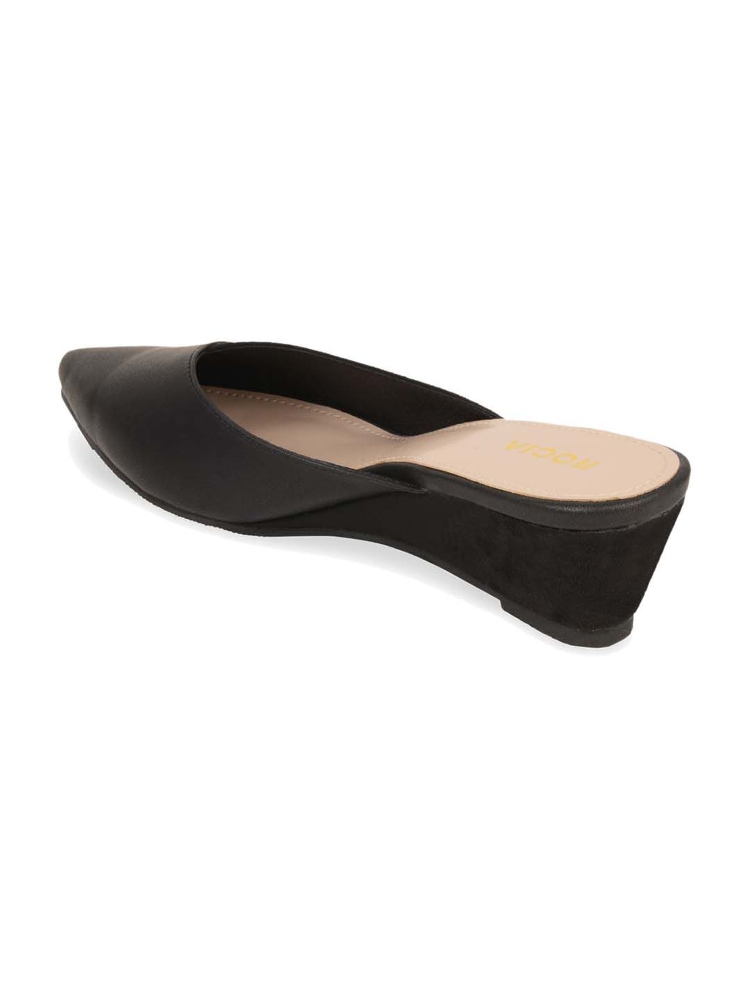 Rocia by Regal Women's Black Mule Wedges