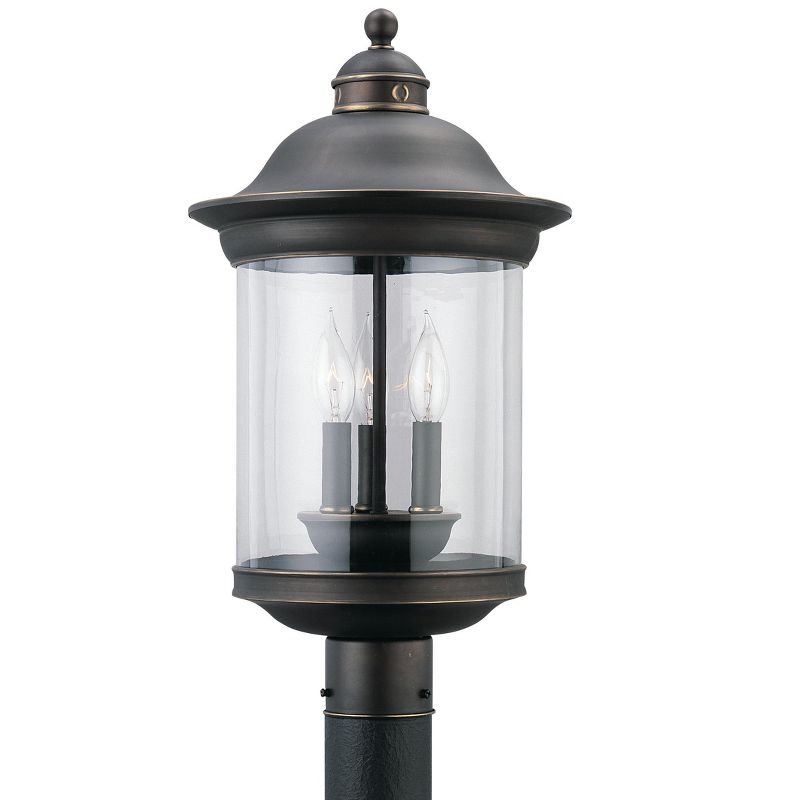 Sea Gull Hermitage 3 Light Antique Bronze Outdoor Fixture 82081-71