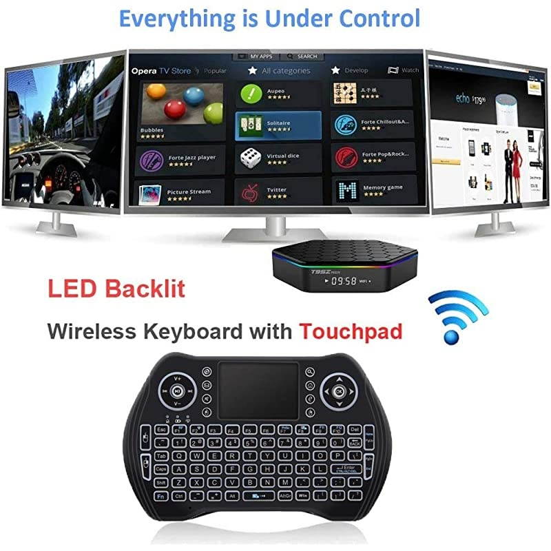 T95Z Plus Android TV Box 3GB 32GBAndroid 71 TV Box Amlogic OctaCoreDualBand WiFi 2458G Smart Boxes Android Mini PC with Wireless Keyboard Remote Backlit