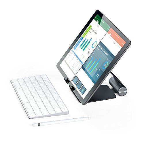 Satechi R1 Aluminum Multi-Angle Foldable Tablet Stand - Compatible with 2020 iPad Pro, iPhone 11 Pro Max/11 Pro, XS Max/XS/XR/X, SE/8 Plus/8, Samsung S20 Plus Ultra/S10 (Silver)