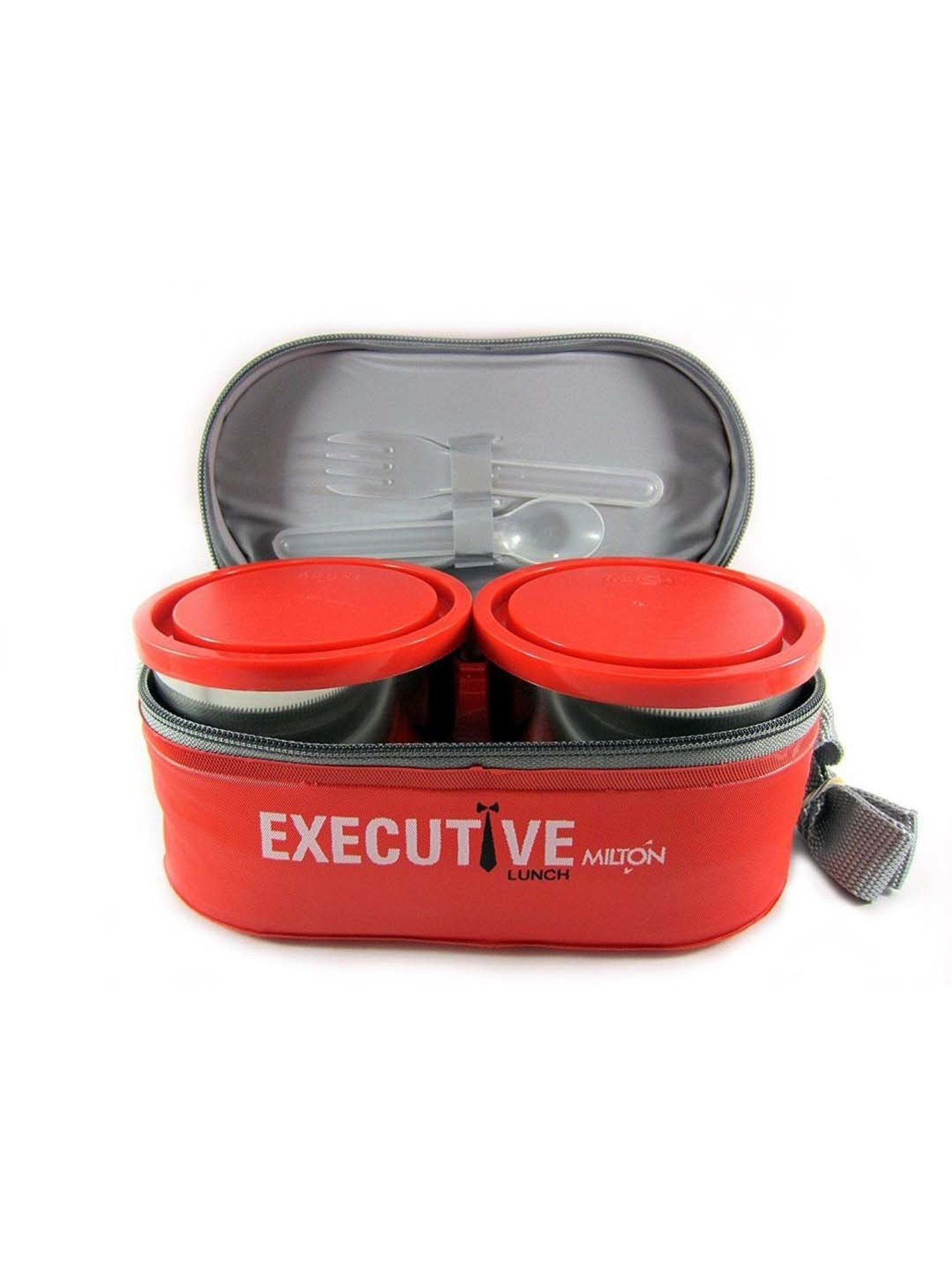 Milton Red Plastic Executive Lunch Box (0.26 L) - Set of 3