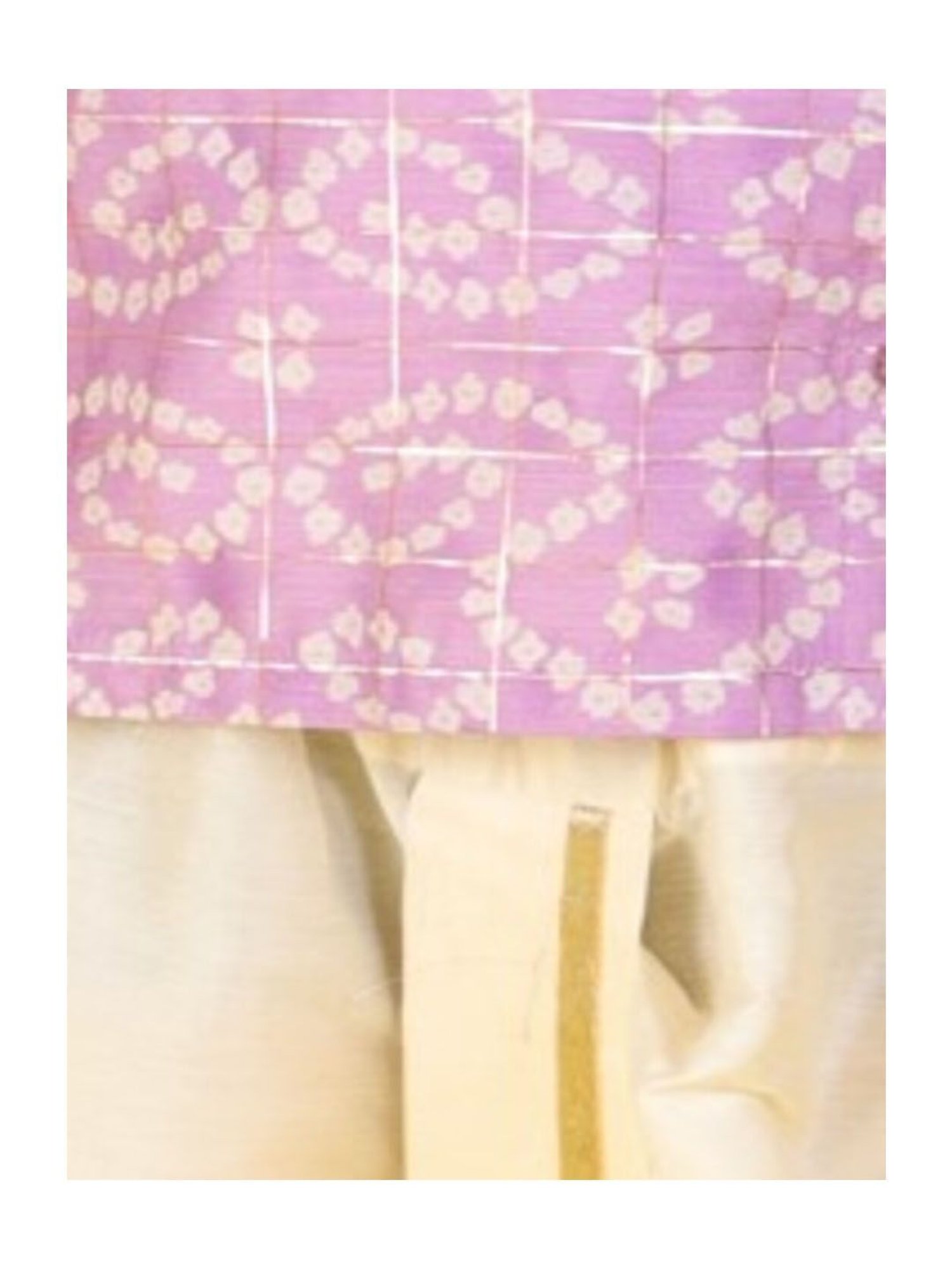 Lil Drama Kids Purple with White Printed Full Sleeves Kurta with Dhoti