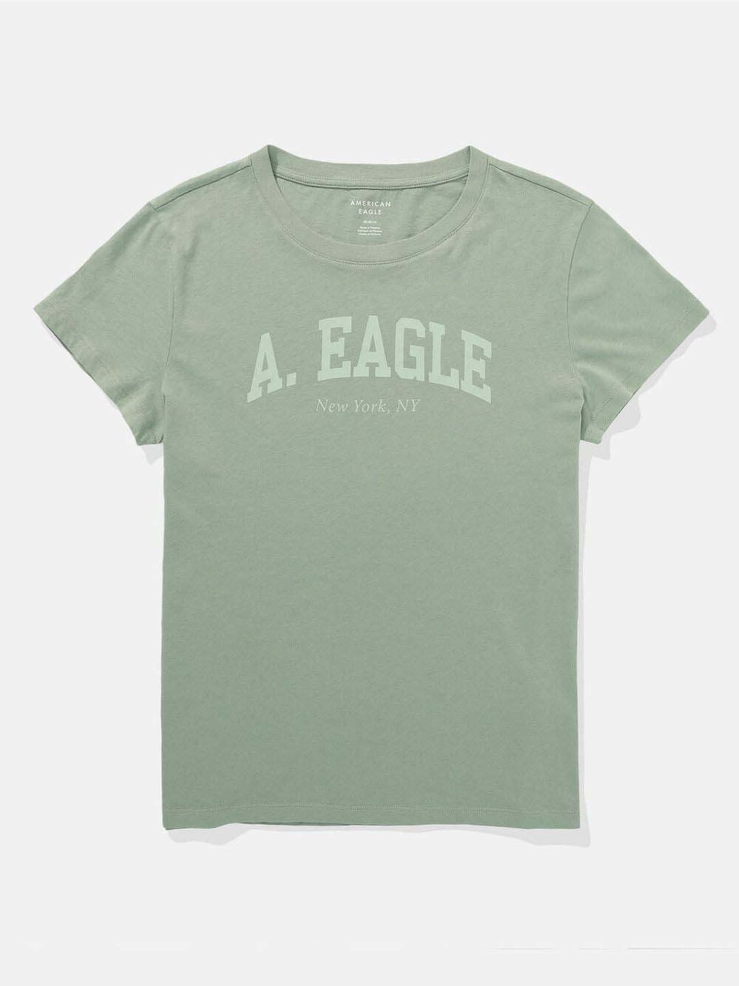 American Eagle Outfitters Green Cotton Printed T-Shirt