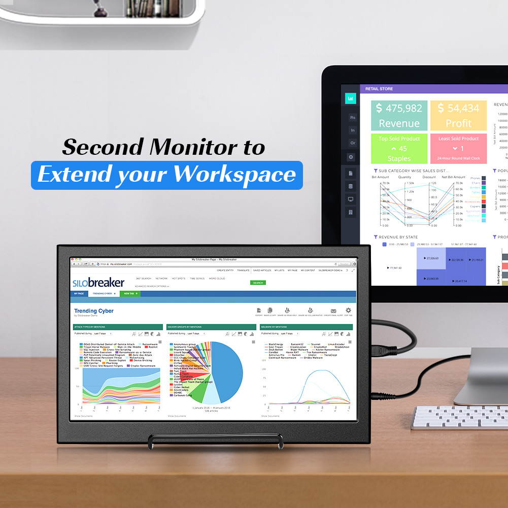 14" IPS HDMI Portable Gaming Monitor 1920x1080 Second Monitor