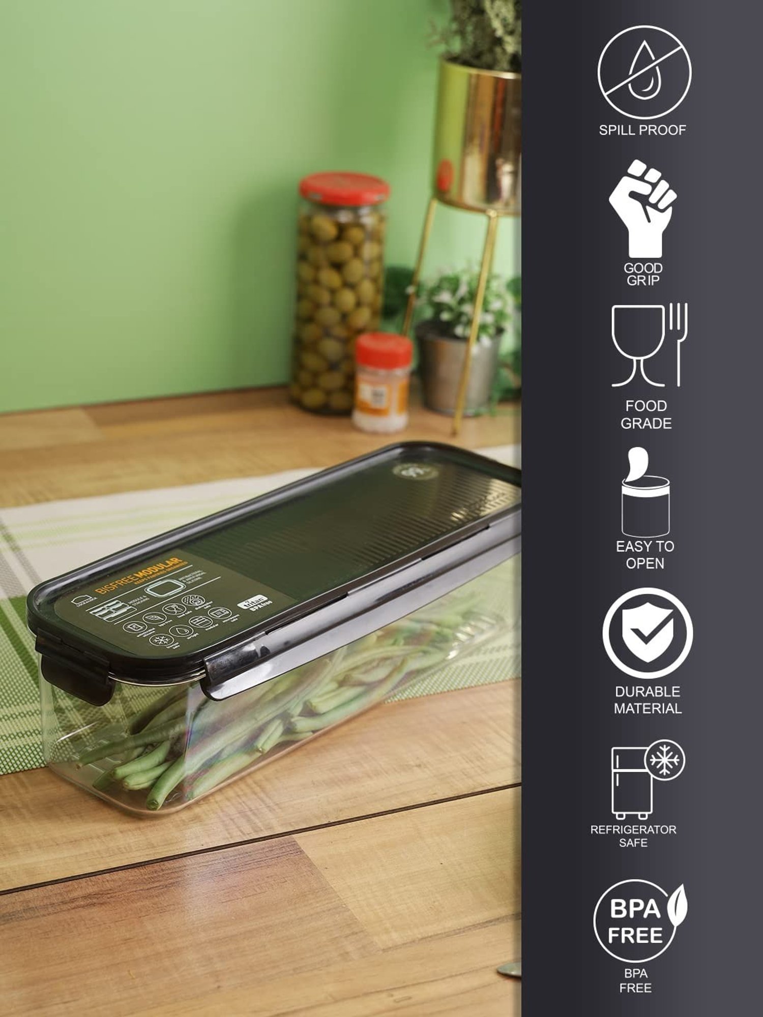 Lock & Lock White Tritan Container, 1.8 Liter