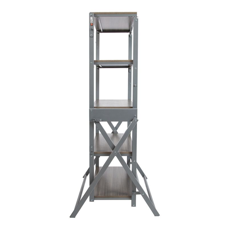 Furinno Turn-N-Tube 4 Tier Multipurpose Open Wood Display Shelf and Bookcase for Living Room, Dining Room, Bedroom, and Office Spaces, Espresso Black