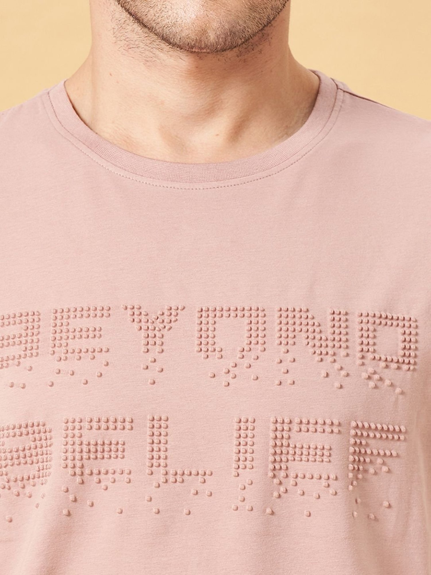 Street 808 by Pantaloons Misty Rose Regular Fit Printed T-Shirt