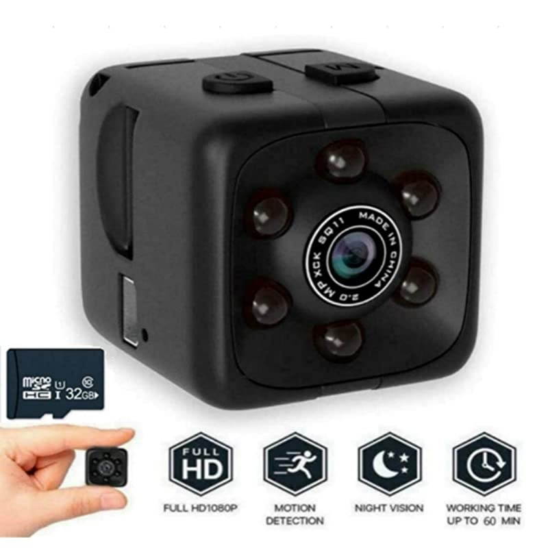 Mini Hidden Spy Cameras Wireless with 32GB Memory Card HD 1080P Car Spy Cam Night Vision Motion Detection Cop Cam for Home Outdoor Security Monitoring Car Video Recorder