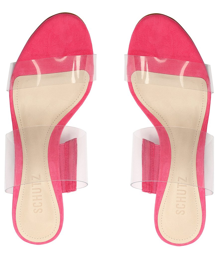 Schutz Victorie Clear Vinyl And Suede Dress Sandals