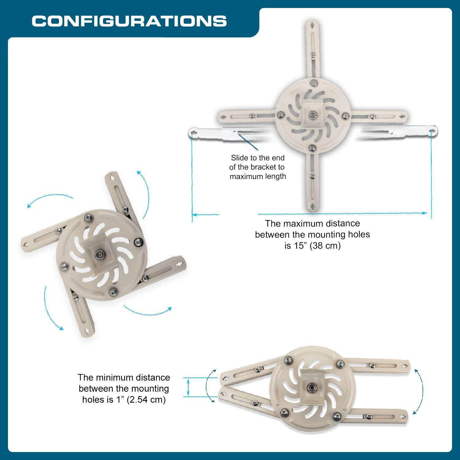 QualGear QG-PM-002-WHT-S Projector Ceiling Mount Accessory