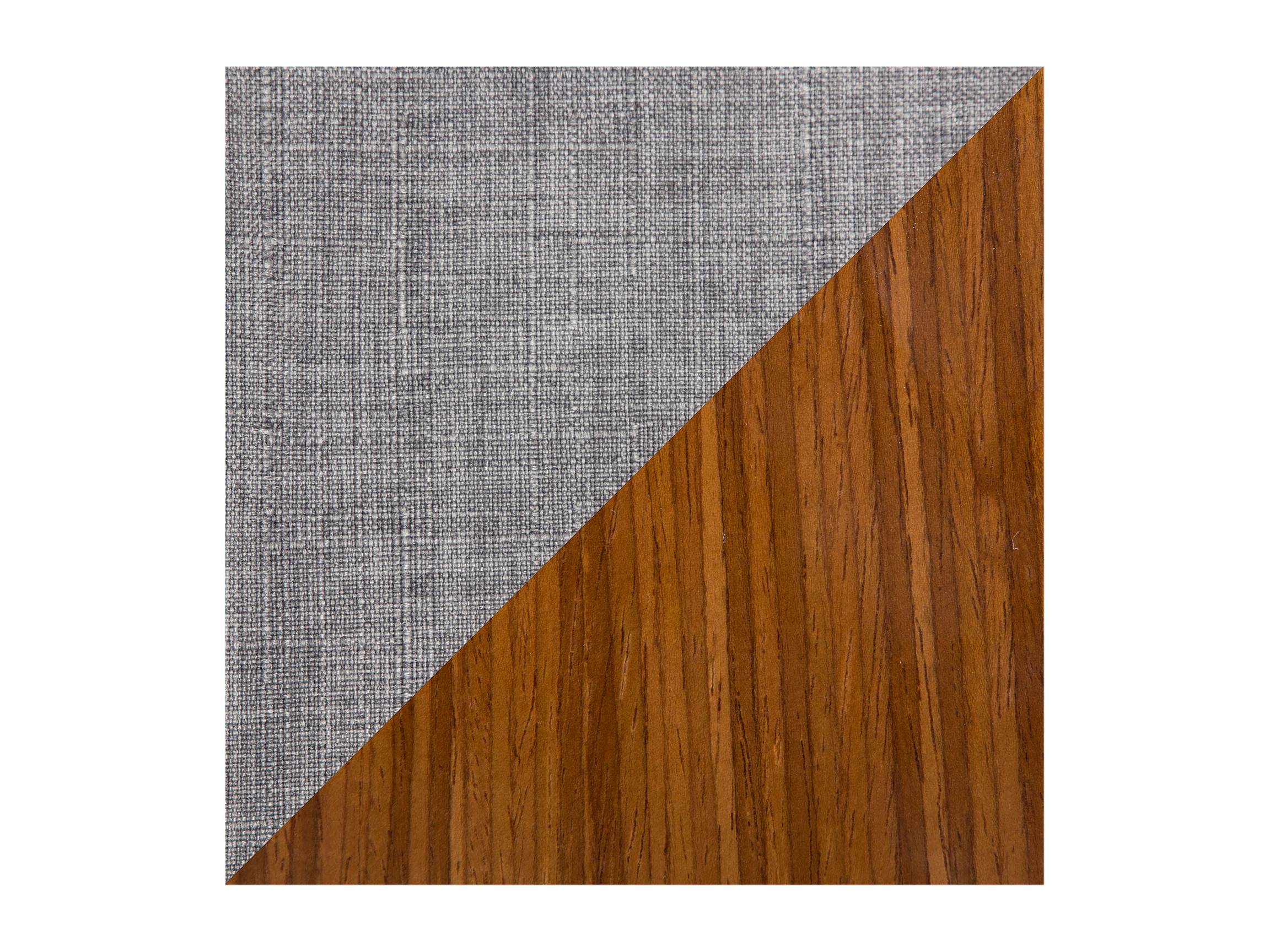 Vintage Mod Mid-Century Modern Office Chair in Walnut Wood and Light Grey Fabric by LumiSource