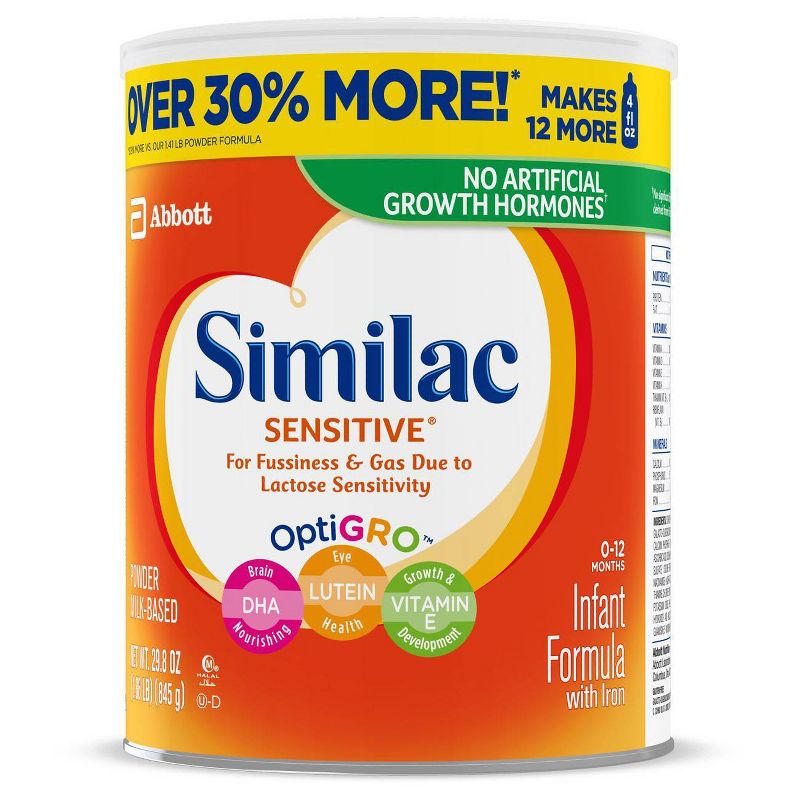 Similac Sensitive for Fussiness and Gas Infant Formula with Iron Powder - 29.8oz