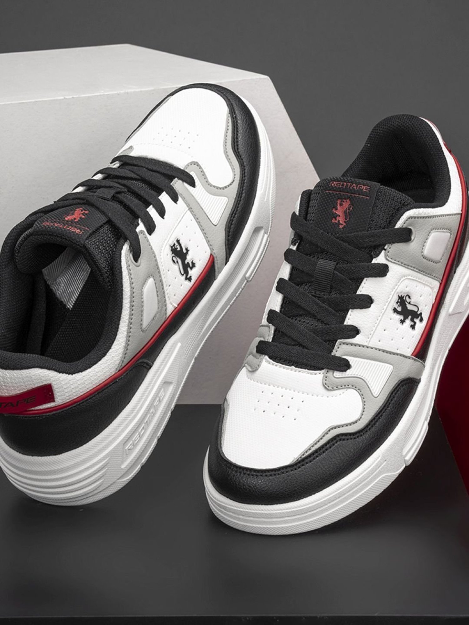 Red Tape Men's Hustle Series Black Casual Sneakers