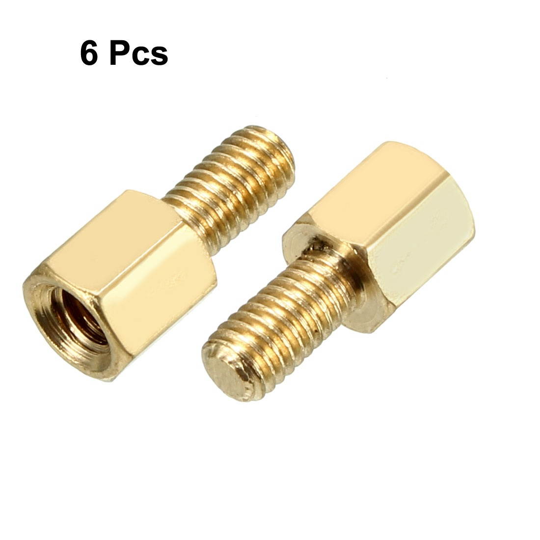 Unique Bargains 6pcs M3 5+6mm Female Male Thread Brass Hex Standoff Spacer Screws PCB Pillar