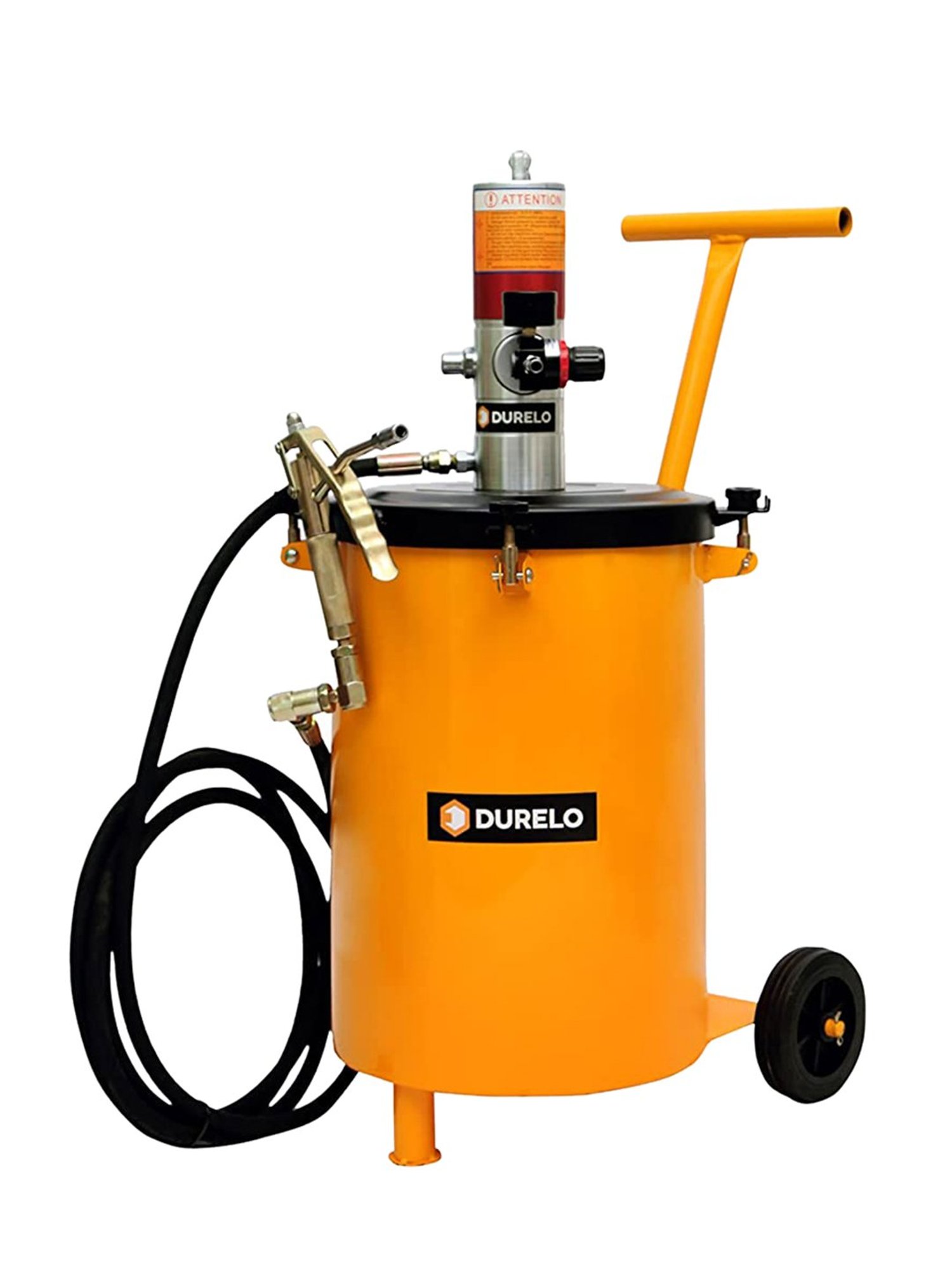 DURELO GRP-25 25Kg Air Operated Pneumatic Grease Gun Bucket (Yellow)