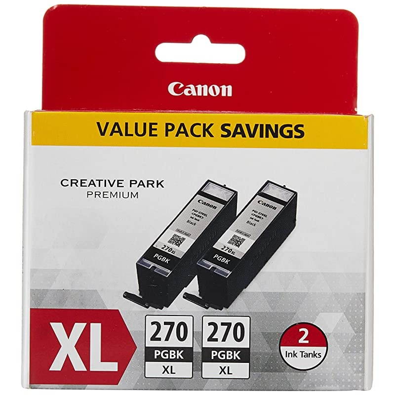 PGI-270XL Black Twin Value Pack Compatible to MG6820, MG6821, MG6822, MG5720, MG5721, MG5722, MG7720, TS5020, TS6020, TS8020, TS9020