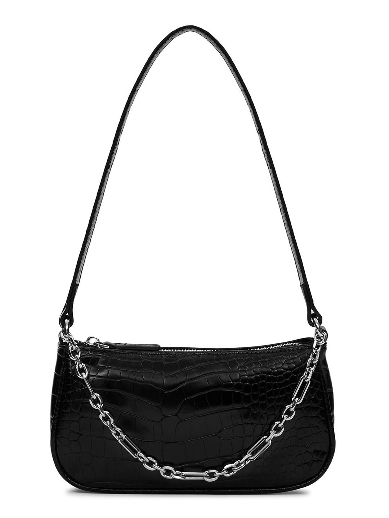 Miraggio Maria Black Textured Small Faux Leather Shoulder Bag