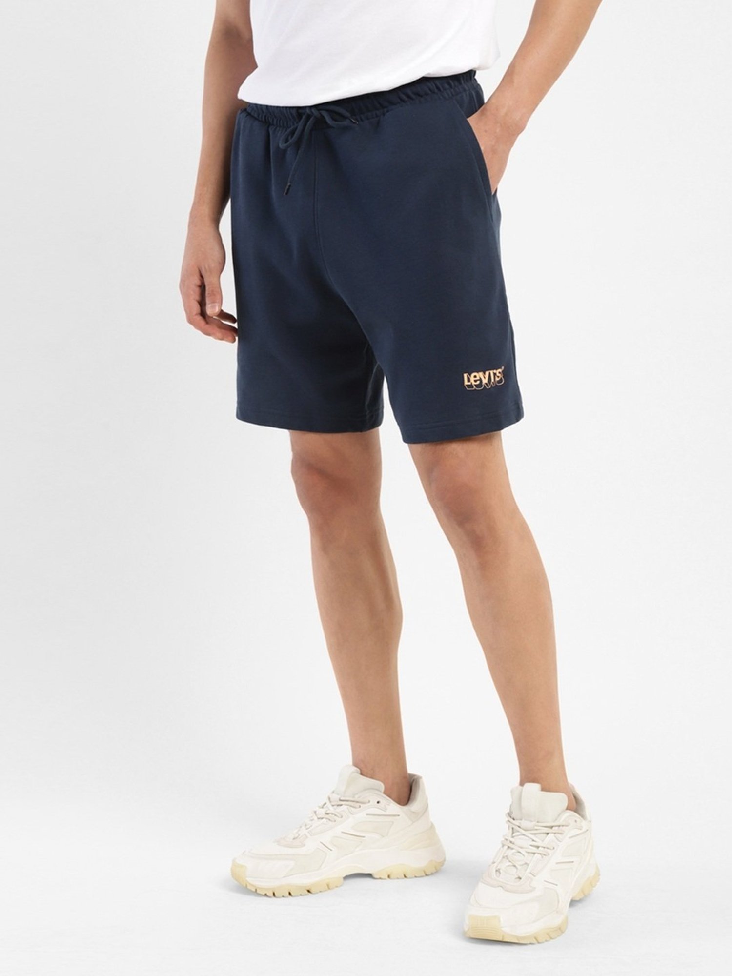 Levi's Navy Cotton Regular Fit Shorts