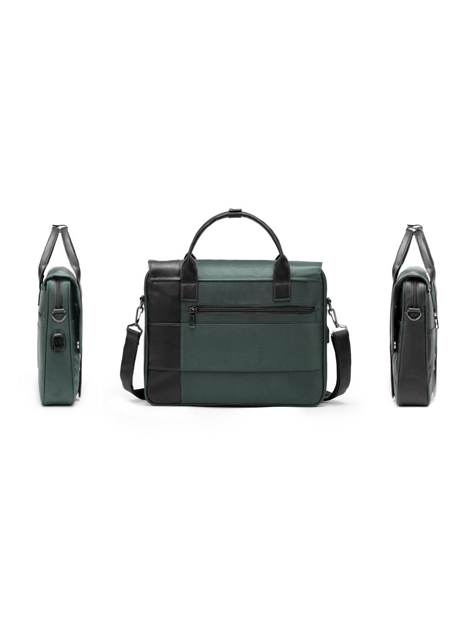 Assembly Green Medium Laptop Messenger Bag with USB Charging Port