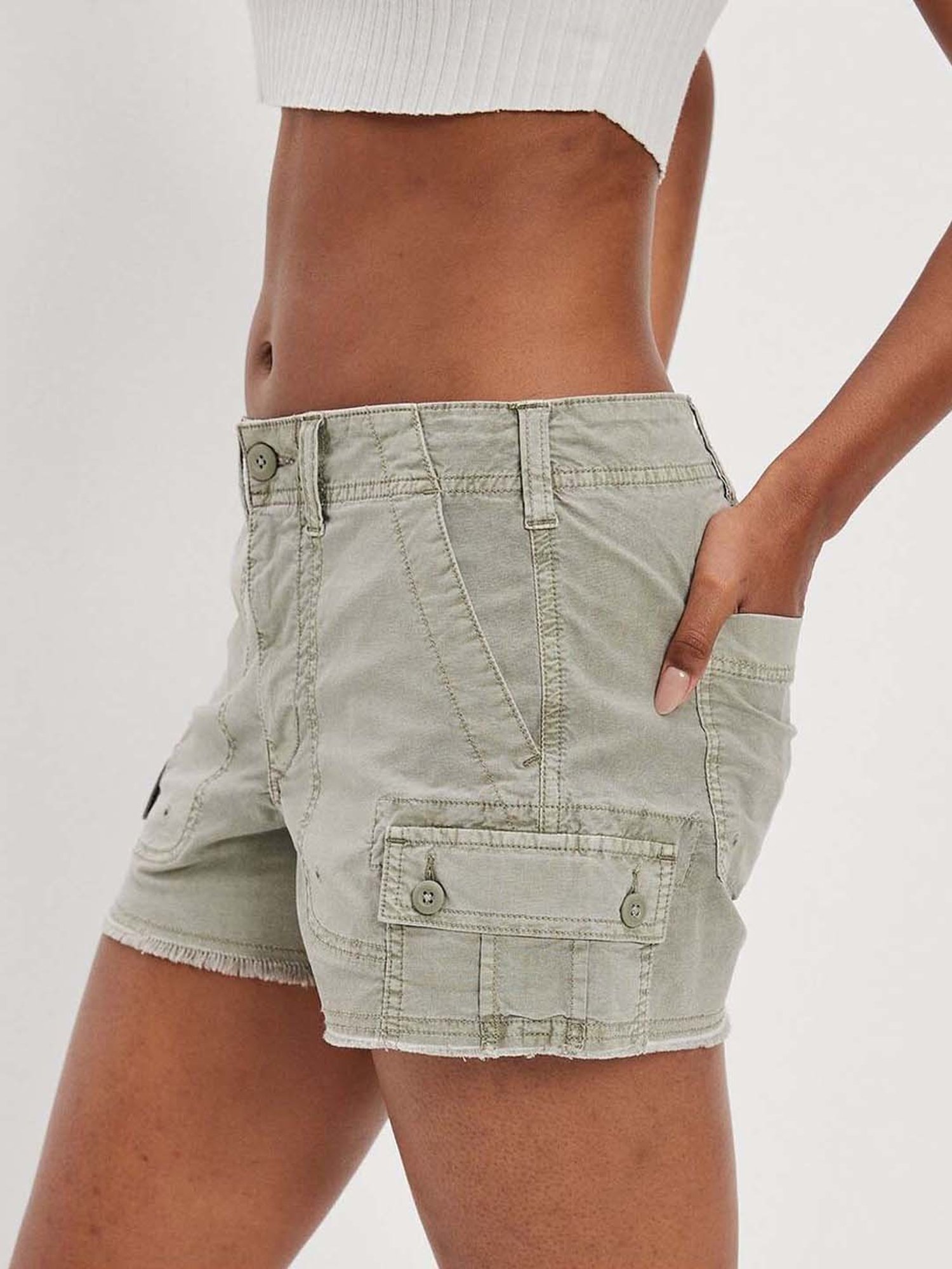 American Eagle Outfitters Green Cotton Shorts