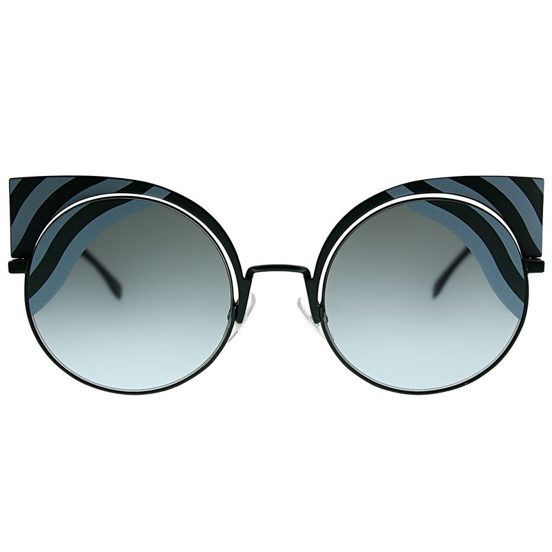 Fendi Hypnoshine FF 0215 0KC EQ Womens Round Sunglasses Blue Green Striped 53mm