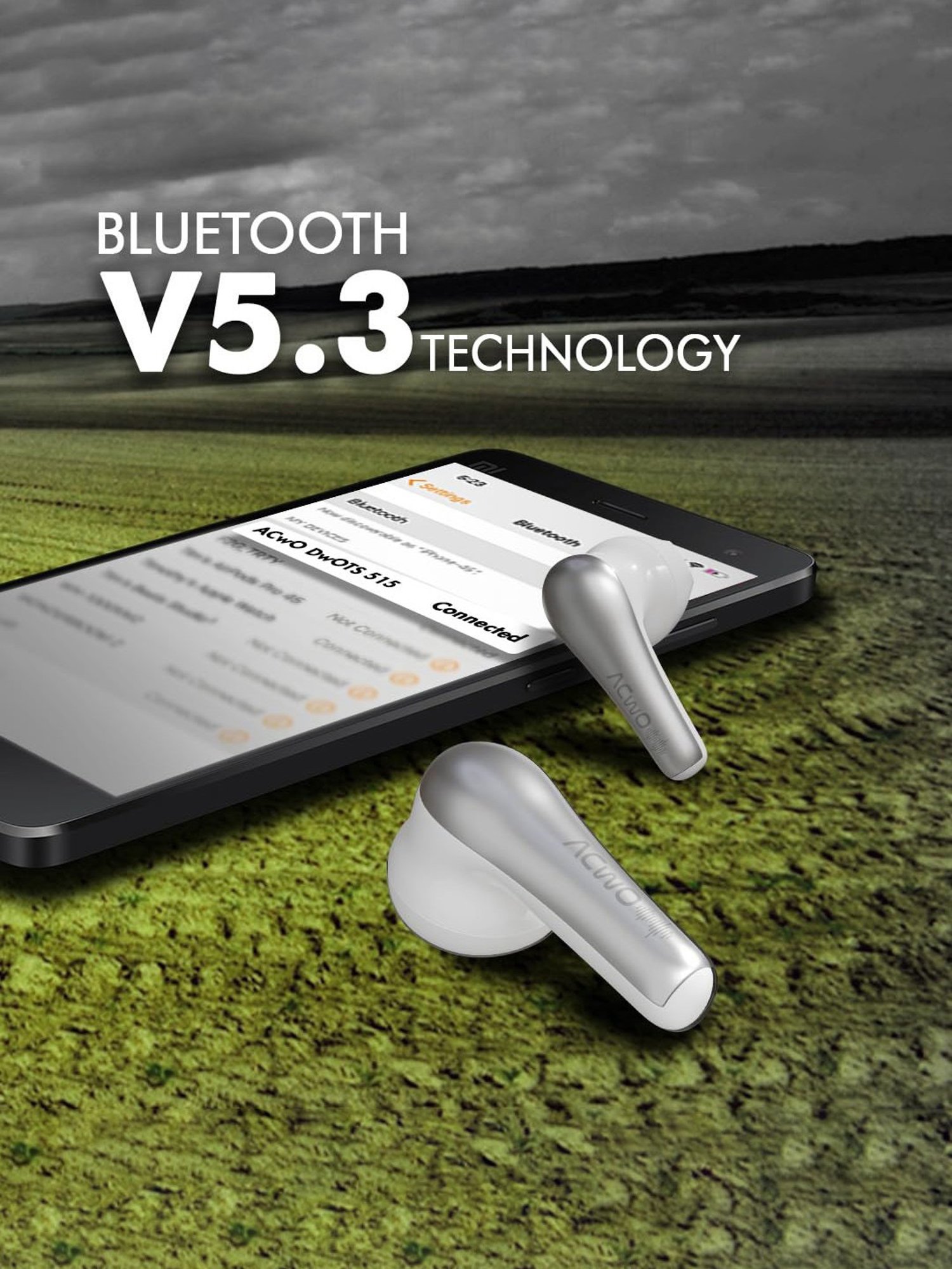 ACwO DwOTS 515 In Ear BT Earbuds with 50H Playtime, AI-ENC Technology (Pearl White, True Wireless)