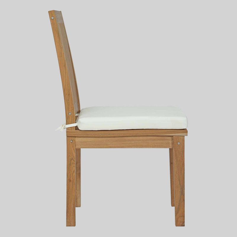 Marina Teak Outdoor Patio Dining Chair - White - Modway