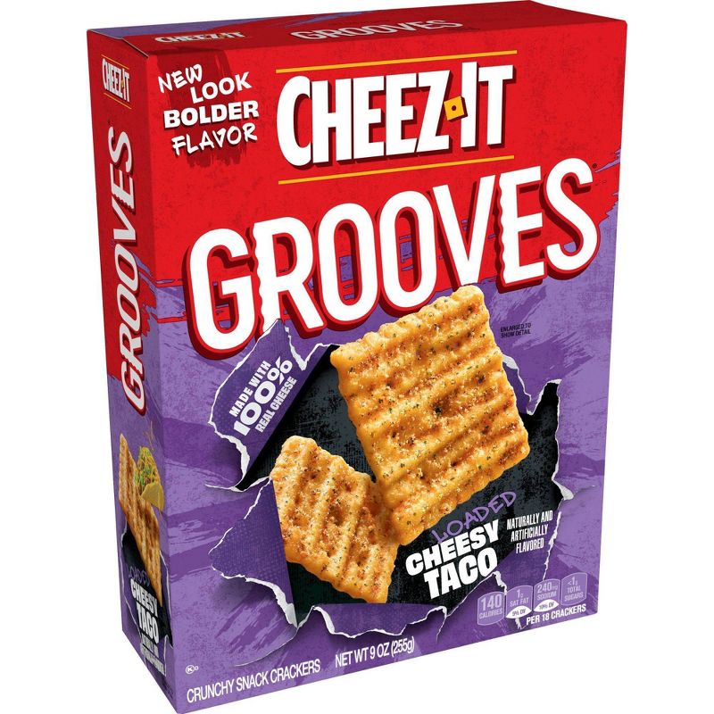 Cheez-It Grooves Loaded Cheesy Taco Crunchy Snack Crackers - 9oz