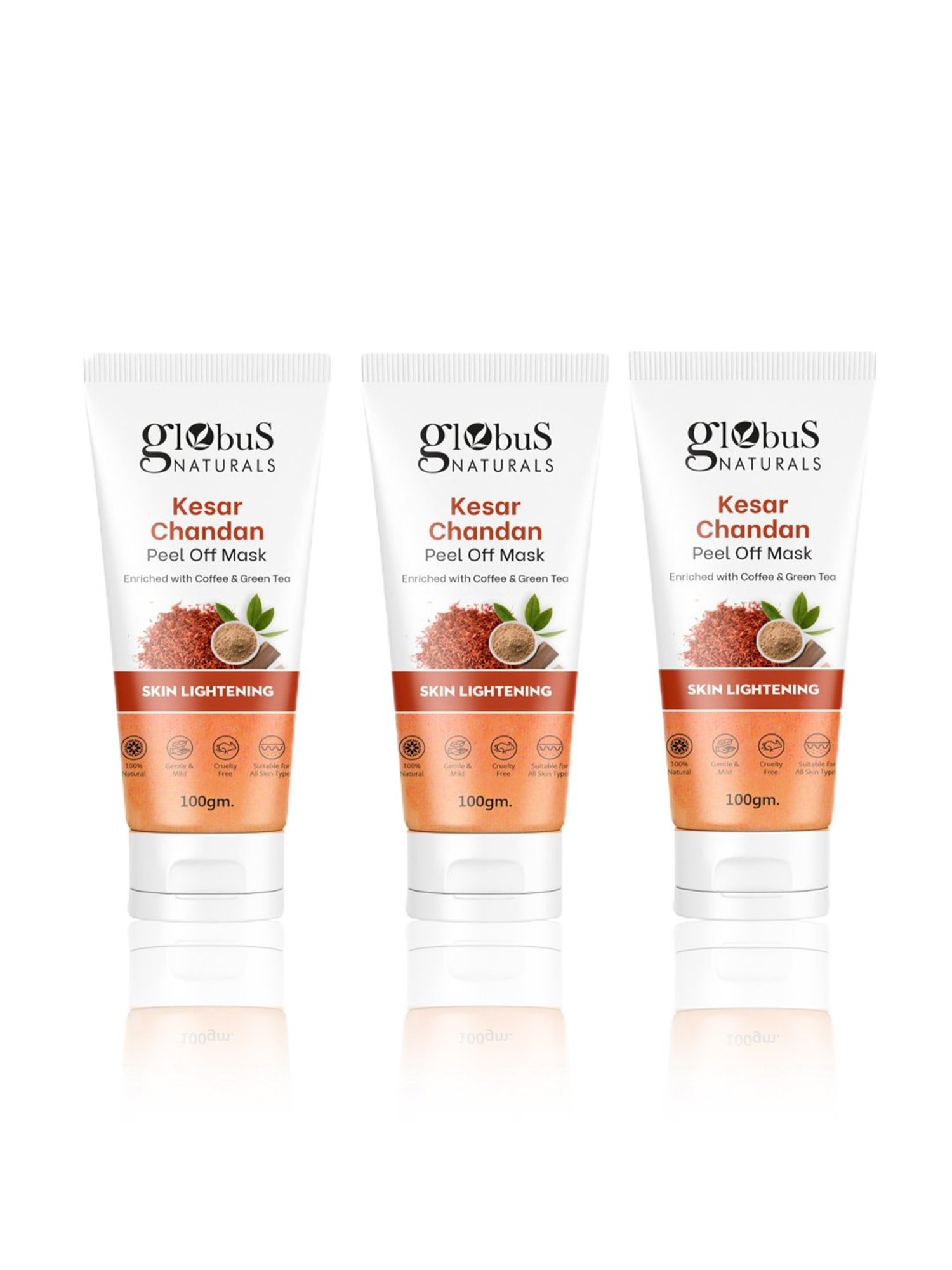 Globus Naturals Kesar Chandan Peel Off Mask - Pack of 3