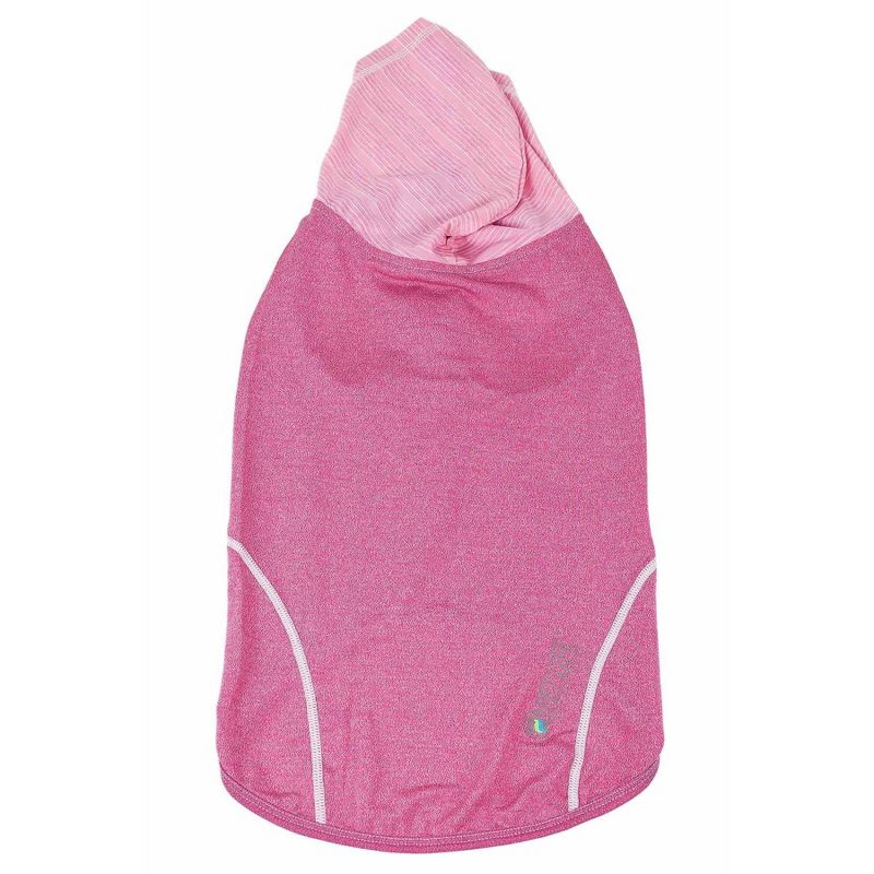 Pet Life Active Pull-Rover 4-Way Stretch Two-Toned Performance Sleeveless Hoodie Dog and Cat T-Shirt - Pink - XS