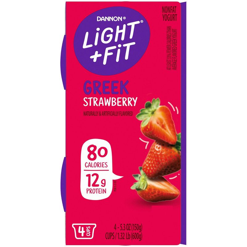 Dannon Light and Fit Strawberry Flavored Greek Yogurt - 4ct/5.3oz
