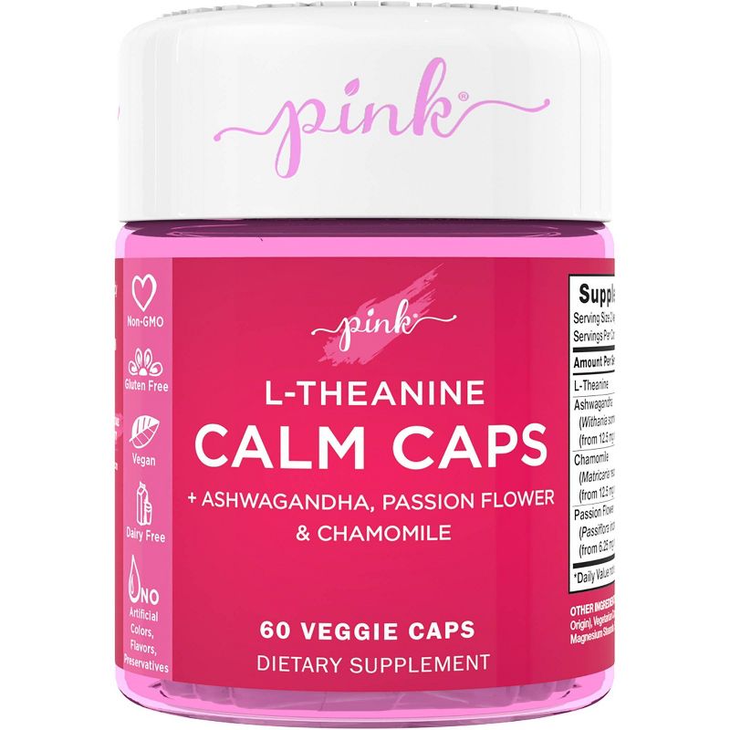 Pink L-Theanine Calm Caps Veggie Capsules - 60ct