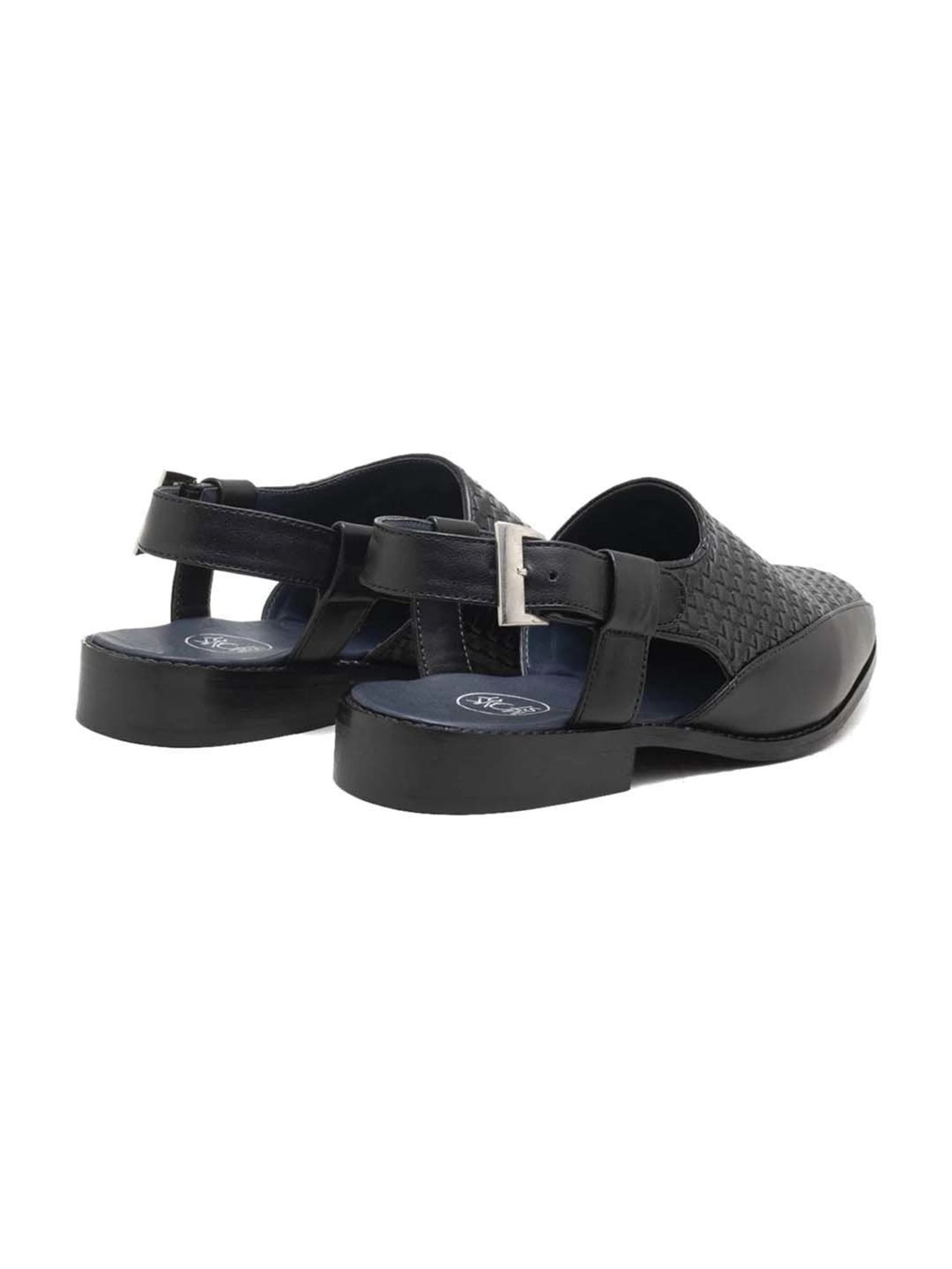 Monkstory Men's Avola Black Back Strap Sandals